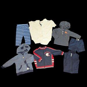 Huge Lot 8 Infant Boys  Long Sleeve Top Shirt Shorts Pants Onesie Jackets Hooded